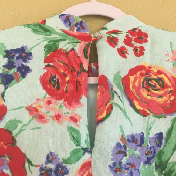 EVERLY Floral Print Bright High Neck Dress - Picture 6 of 10